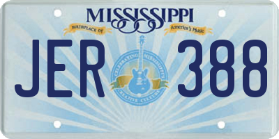 MS license plate JER388