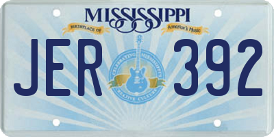 MS license plate JER392