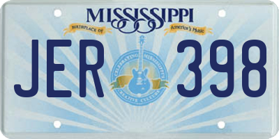MS license plate JER398