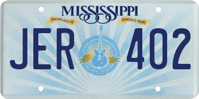 MS license plate JER402
