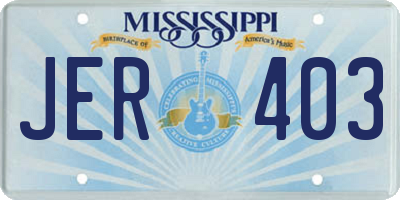 MS license plate JER403