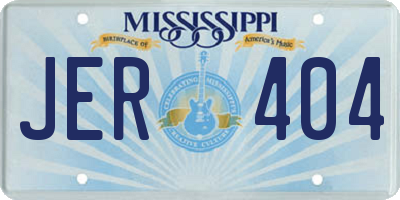 MS license plate JER404