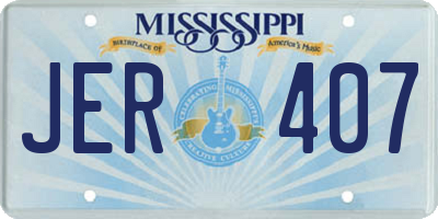 MS license plate JER407