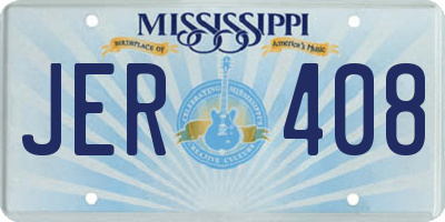 MS license plate JER408