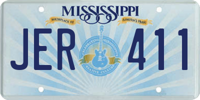 MS license plate JER411