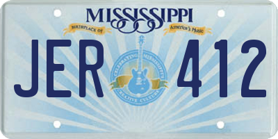 MS license plate JER412