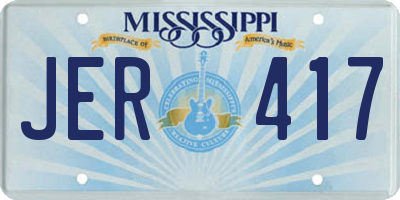 MS license plate JER417