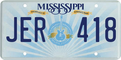 MS license plate JER418