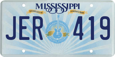 MS license plate JER419