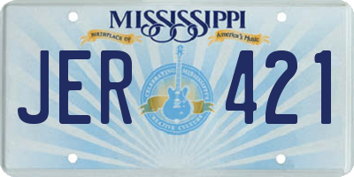 MS license plate JER421