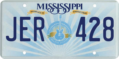 MS license plate JER428