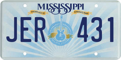 MS license plate JER431