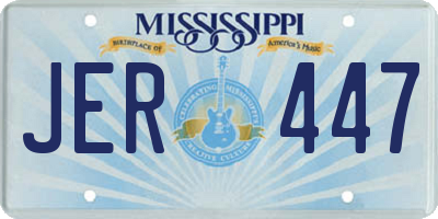 MS license plate JER447
