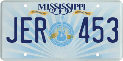 MS license plate JER453