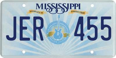MS license plate JER455