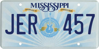 MS license plate JER457