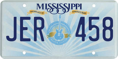 MS license plate JER458