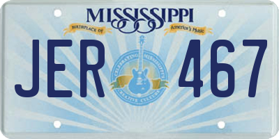 MS license plate JER467