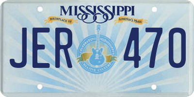MS license plate JER470