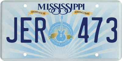 MS license plate JER473