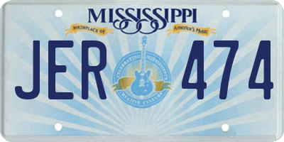 MS license plate JER474
