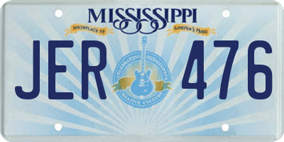 MS license plate JER476