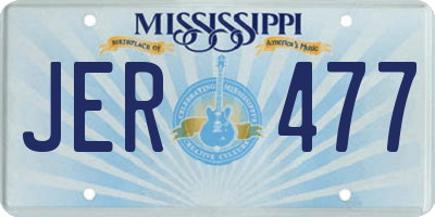 MS license plate JER477