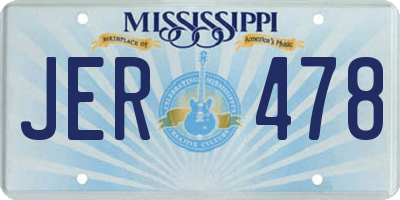 MS license plate JER478