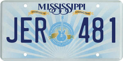 MS license plate JER481