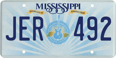 MS license plate JER492
