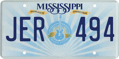 MS license plate JER494