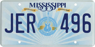 MS license plate JER496