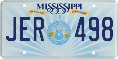 MS license plate JER498