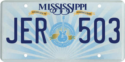 MS license plate JER503