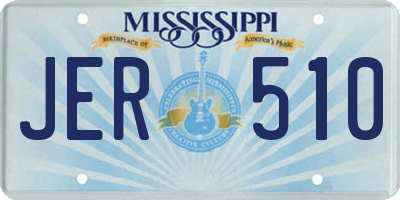 MS license plate JER510