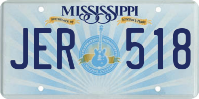 MS license plate JER518