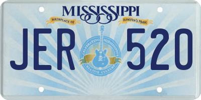 MS license plate JER520