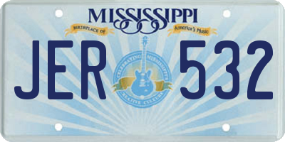 MS license plate JER532