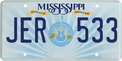 MS license plate JER533