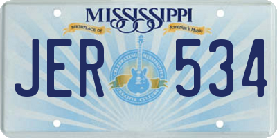 MS license plate JER534
