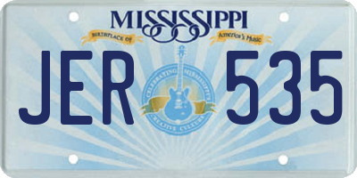 MS license plate JER535