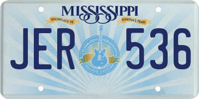 MS license plate JER536