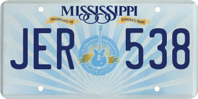 MS license plate JER538
