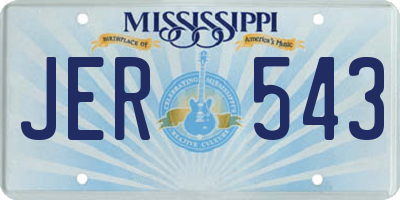 MS license plate JER543