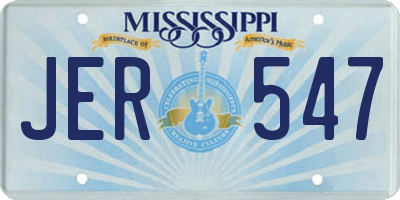 MS license plate JER547