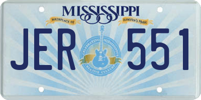 MS license plate JER551
