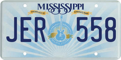 MS license plate JER558