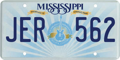 MS license plate JER562