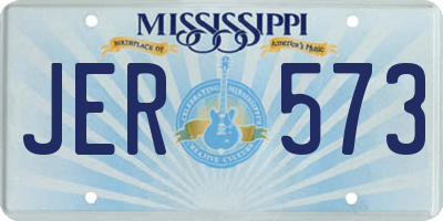 MS license plate JER573