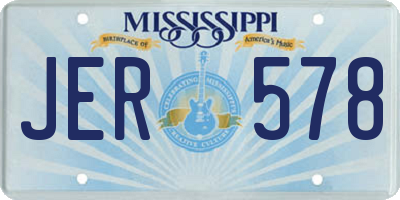 MS license plate JER578